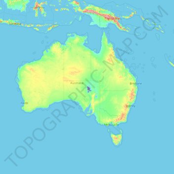 Australia topographic map, elevation, terrain