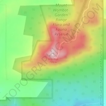 Mount Wombat topographic map, elevation, terrain