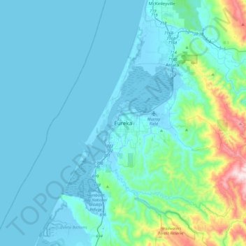 Eureka topographic map, elevation, terrain