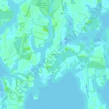 Dominion topographic map, elevation, terrain