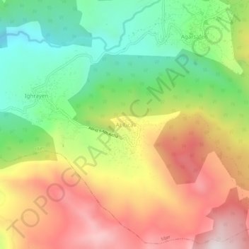 Ait Aicha topographic map, elevation, terrain