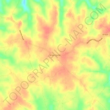 Grays Corner topographic map, elevation, terrain