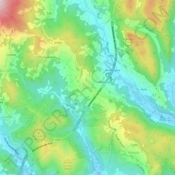 Gorra topographic map, elevation, terrain