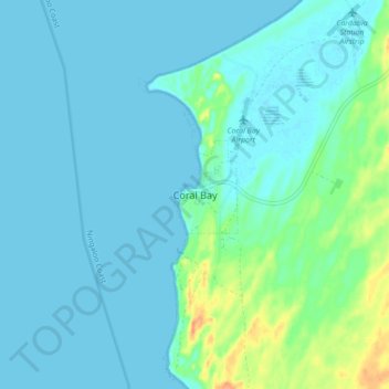 Coral Bay topographic map, elevation, terrain