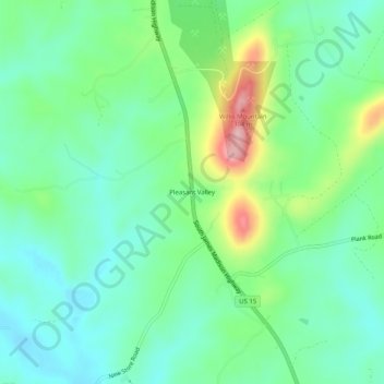 Pleasant Valley topographic map, elevation, terrain