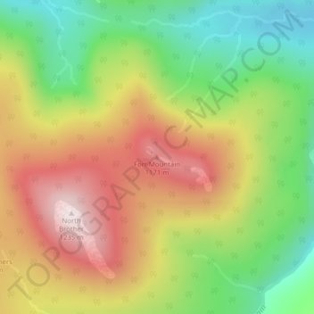 Fort Mountain topographic map, elevation, terrain