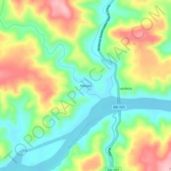 Marau topographic map, elevation, terrain