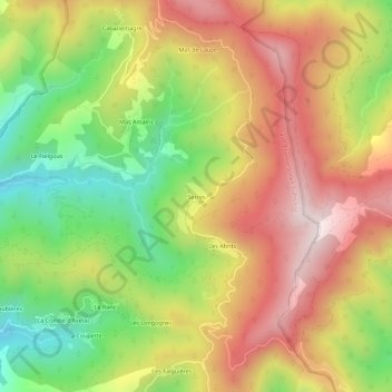 Serres topographic map, elevation, terrain