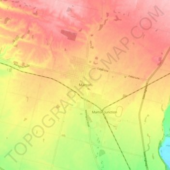 Marton topographic map, elevation, terrain