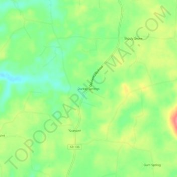 Darkey Springs topographic map, elevation, terrain