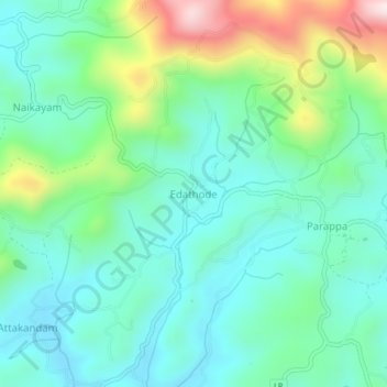 Edathode topographic map, elevation, terrain