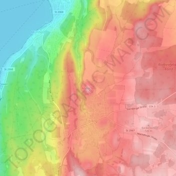 Andechs topographic map, elevation, terrain