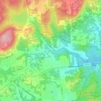 Brookside topographic map, elevation, terrain