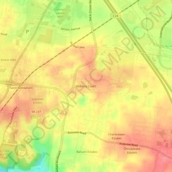 Bellamy Court topographic map, elevation, terrain