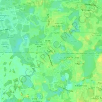 Gulf Pine topographic map, elevation, terrain