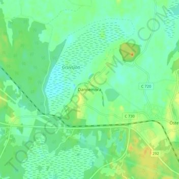 Dannemora topographic map, elevation, terrain