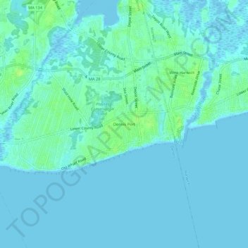 Dennis Port topographic map, elevation, terrain