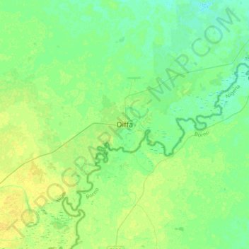 Diffa ديفا topographic map, elevation, terrain