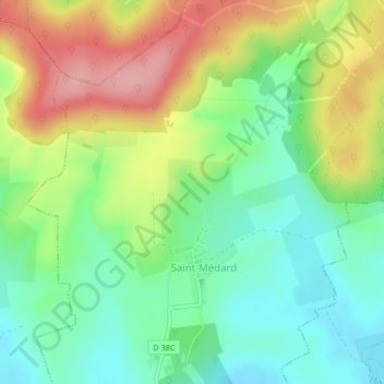 Rondeau du Calbert topographic map, elevation, terrain