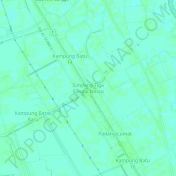 Simpang Tiga Sungai Limau topographic map, elevation, terrain
