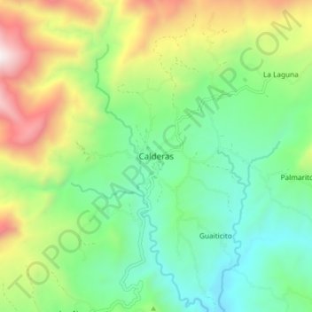 Calderas topographic map, elevation, terrain