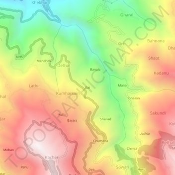 Bai topographic map, elevation, terrain