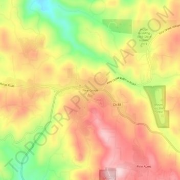 Pine Grove topographic map, elevation, terrain