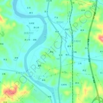 傅洼 topographic map, elevation, terrain