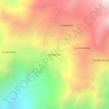 Paltapampa topographic map, elevation, terrain