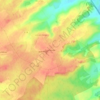 Fosse Nouvelle topographic map, elevation, terrain