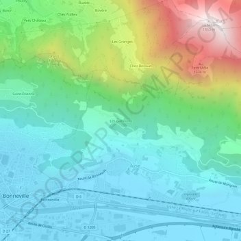 Les Gallinons Topographic Map, Elevation, Terrain