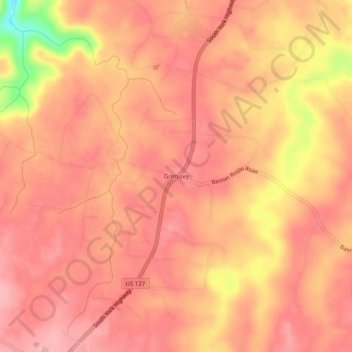 Grimsley topographic map, elevation, terrain
