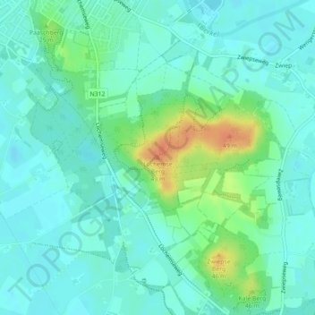 Lochemse Berg topographic map, elevation, terrain