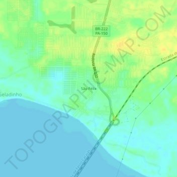 São Félix topographic map, elevation, terrain