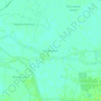 Sukamanah topographic map, elevation, terrain