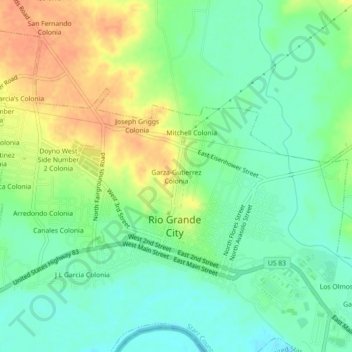 Garza-Gutierrez Colonia topographic map, elevation, terrain