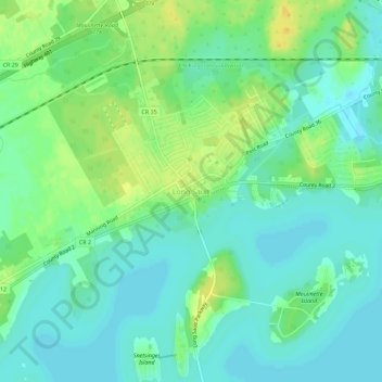 Long Sault topographic map, elevation, terrain