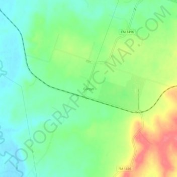 Comyn topographic map, elevation, terrain