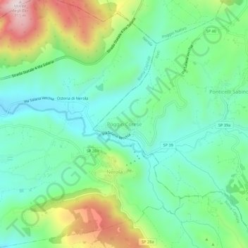 Poggio Corese topographic map, elevation, terrain