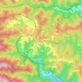Cadibona topographic map, elevation, terrain
