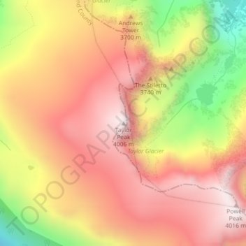 Taylor Peak topographic map, elevation, terrain