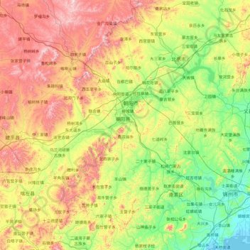 Chaoyang topographic map, elevation, terrain