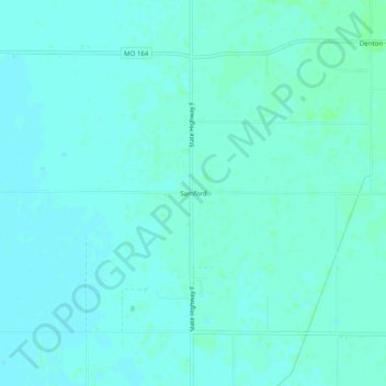 Samford topographic map, elevation, terrain