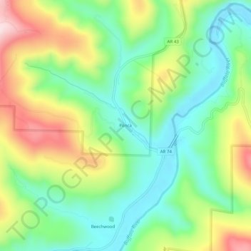 Ponca topographic map, elevation, terrain