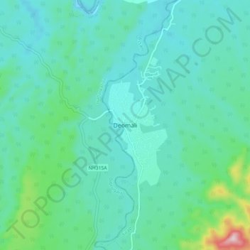 Deomali topographic map, elevation, terrain