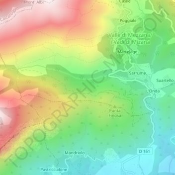 Baleone topographic map, elevation, terrain
