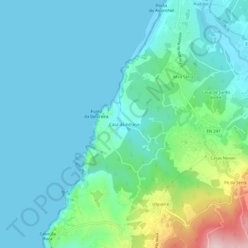 Casa da Adraga topographic map, elevation, terrain