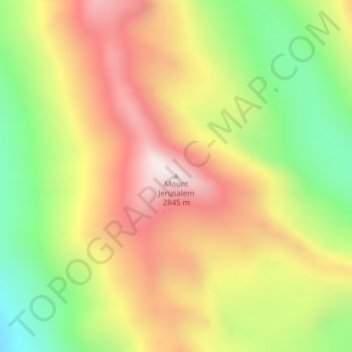 Mount Jerusalem topographic map, elevation, terrain