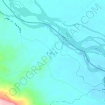 El Jauno topographic map, elevation, terrain