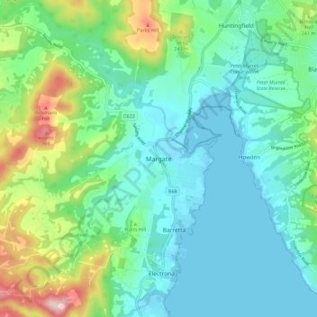 Margate topographic map, elevation, terrain